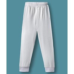 Babyhug Knit Front open Solid Coloured Thermal Set - OffWhite