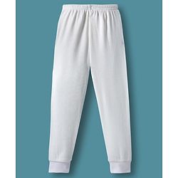 Babyhug Knit Front open Solid Coloured Thermal Set - OffWhite