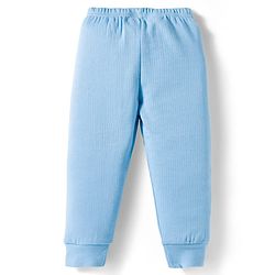 Babyhug Knit Full Sleeves Front Open Solid Thermal Set - Light Blue
