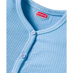 Babyhug Knit Full Sleeves Front Open Solid Thermal Set - Light Blue