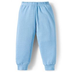 Babyhug Knit Full Sleeves Front Open Solid Thermal Set - Light Blue