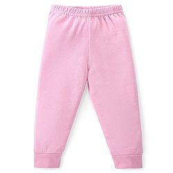 Babyhug Cotton Knit Full Sleeves Solid Color Thermal Vest & Pant Set - Pink