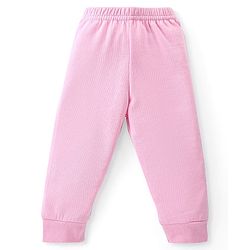 Babyhug Cotton Knit Full Sleeves Solid Color Thermal Vest & Pant Set - Pink