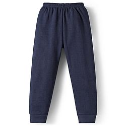 Babyhug Knit Full Sleeves Solid Color Thermal Inner Wear Set - Navy Blue