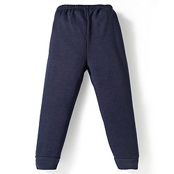 Babyhug Knit Full Sleeves Solid Color Thermal Inner Wear Set - Navy Blue