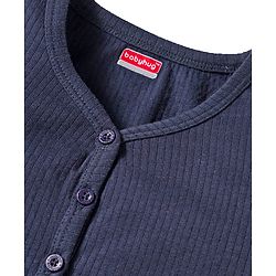 Babyhug Knit Full Sleeves Solid Color Thermal Inner Wear Set - Navy Blue
