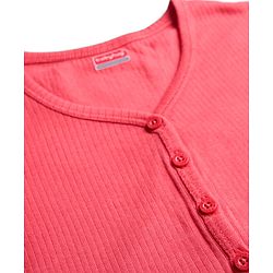 Babyhug Knit Full Sleeves Solid Front Open Thermal Vest & Pant Set - Coral