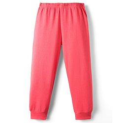 Babyhug Knit Full Sleeves Solid Front Open Thermal Vest & Pant Set - Coral