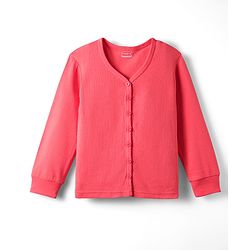 Babyhug Knit Full Sleeves Solid Front Open Thermal Vest & Pant Set - Coral