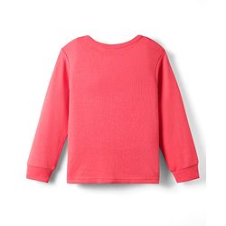 Babyhug Knit Full Sleeves Solid Front Open Thermal Vest & Pant Set - Coral