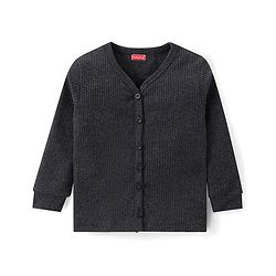 Babyhug Cotton Knit Full Sleeves Thermal Inner Wear Pullover Front Open Pack of 2 - Charcoal Grey