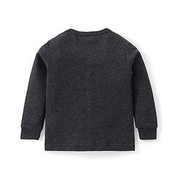 Babyhug Cotton Knit Full Sleeves Thermal Inner Wear Pullover Front Open Pack of 2 - Charcoal Grey