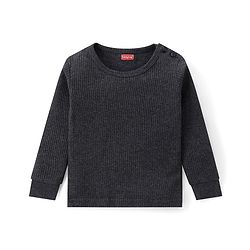 Babyhug Cotton Knit Full Sleeves Thermal Inner Wear Pullover Front Open Pack of 2 - Charcoal Grey