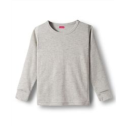 Babyhug Knit Full Sleeves Solid Color Thermal Vests Pack of 2 - Light Grey