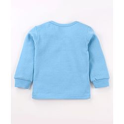 Babyhug Cotton Knit Full Sleeves Pullover & Front Open Solid Thermal Vests Pack of 2 - Light Blue
