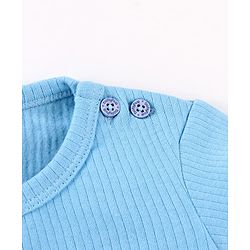 Babyhug Cotton Knit Full Sleeves Pullover & Front Open Solid Thermal Vests Pack of 2 - Light Blue