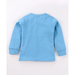 Babyhug Cotton Knit Full Sleeves Pullover & Front Open Solid Thermal Vests Pack of 2 - Light Blue