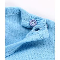 Babyhug Cotton Knit Full Sleeves Pullover & Front Open Solid Thermal Vests Pack of 2 - Light Blue