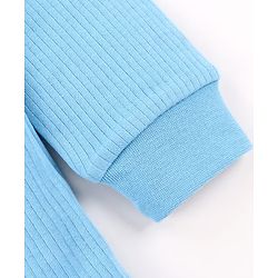 Babyhug Cotton Knit Full Sleeves Pullover & Front Open Solid Thermal Vests Pack of 2 - Light Blue