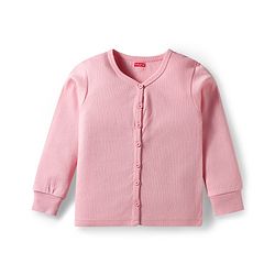 Babyhug Cotton Knit Full Sleeves Thermal Inner Wear Pullover Front Open Pack of 2 - Pink
