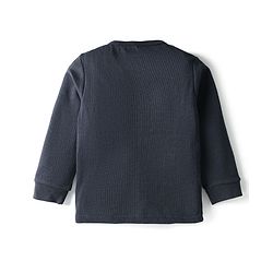 Babyhug Cotton Knit Full Sleeves Solid Colour Thermal Inner Wear Pack Of 2 - Navy Blue