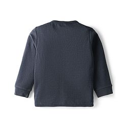 Babyhug Cotton Knit Full Sleeves Solid Colour Thermal Inner Wear Pack Of 2 - Navy Blue