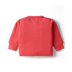 Babyhug Knit Full Sleeves Solid Pullover & Front Open Thermal Vest Pack of 2 - Coral