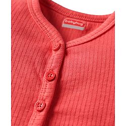 Babyhug Knit Full Sleeves Solid Pullover & Front Open Thermal Vest Pack of 2 - Coral