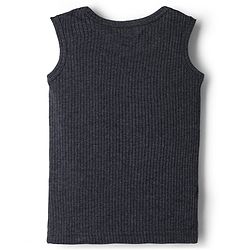 Babyhug Knit Full Sleeves Solid Thermal Set With Vest - Charcoal Grey