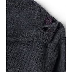 Babyhug Knit Full Sleeves Solid Thermal Set With Vest - Charcoal Grey