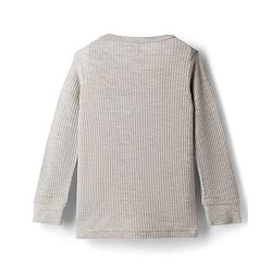 Babyhug Knit Full Sleeves Solid Color Pullover & Sleeveless Thermal Vest & Pant Set - Light Grey