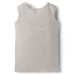 Babyhug Knit Full Sleeves Solid Color Pullover & Sleeveless Thermal Vest & Pant Set - Light Grey