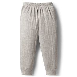 Babyhug Knit Full Sleeves Solid Color Pullover & Sleeveless Thermal Vest & Pant Set - Light Grey