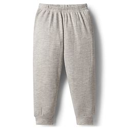 Babyhug Knit Full Sleeves Solid Color Pullover & Sleeveless Thermal Vest & Pant Set - Light Grey