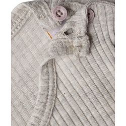 Babyhug Knit Full Sleeves Solid Color Pullover & Sleeveless Thermal Vest & Pant Set - Light Grey