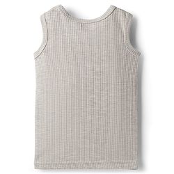 Babyhug Knit Full Sleeves Solid Color Pullover & Sleeveless Thermal Vest & Pant Set - Light Grey