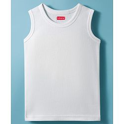 Babyhug Knit Full Sleeves Solid Color Pullover & Sleeveless Thermal Vests & Pant Set - Offwhite