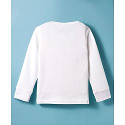 Babyhug Knit Full Sleeves Solid Color Pullover & Sleeveless Thermal Vests & Pant Set - Offwhite