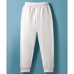 Babyhug Knit Full Sleeves Solid Color Pullover & Sleeveless Thermal Vests & Pant Set - Offwhite
