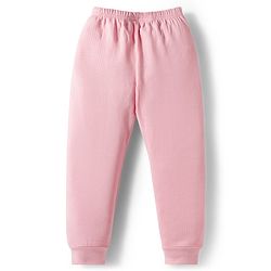 Babyhug Cotton Knit Full Sleeves Solid Thermal Vest & Pant Set - Pink