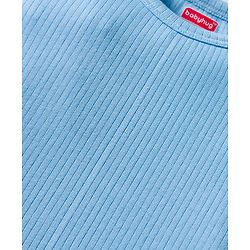 Babyhug Knit Full Sleeves Solid Pullover Thermal Set - Light Blue