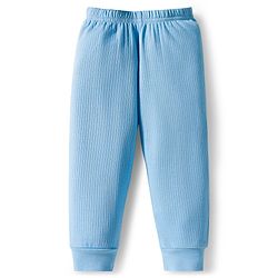Babyhug Knit Full Sleeves Solid Pullover Thermal Set - Light Blue