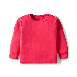 Babyhug Knit Full Sleeves Solid Pullover Thermal Set - Red