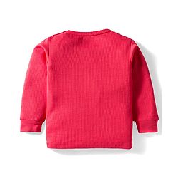Babyhug Knit Full Sleeves Solid Pullover Thermal Set - Red