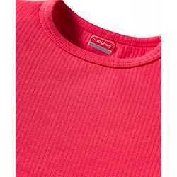 Babyhug Knit Full Sleeves Solid Pullover Thermal Set - Red