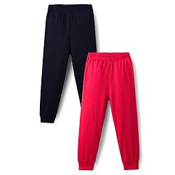 Babyhug Knit Full Length Solid Color Thermal Inner Wear Legging Pack of 2 - Navy Blue & Red