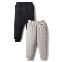 Babyhug Knit Full Length Solid Color Thermal Inner Wear Legging Pack of 2 - Charcoal Grey & Light Grey