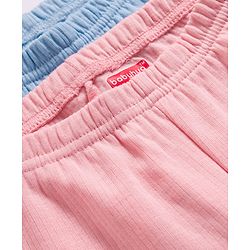 Babyhug Knit Full Length Thermal Wear Solid Leggings Pack of 2 - Pink & Light Blue