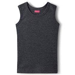 Babyhug Knit Sleeveless Solid Color Thermal Vests Pack of 2 - Light Grey & Charcoal Grey