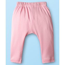 Babyhug Cotton Knit Full Length Diaper Leggings With Bunny & Heart Print Pack Of 3 - Pink & White